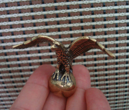 Solid Brass Eagle Holding Balll Figurine Bird Vintage Style Statue for Home Decor
