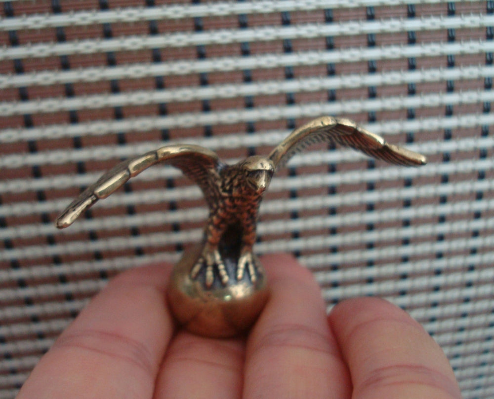 Solid Brass Eagle Holding Balll Figurine Bird Vintage Style Statue for Home Decor