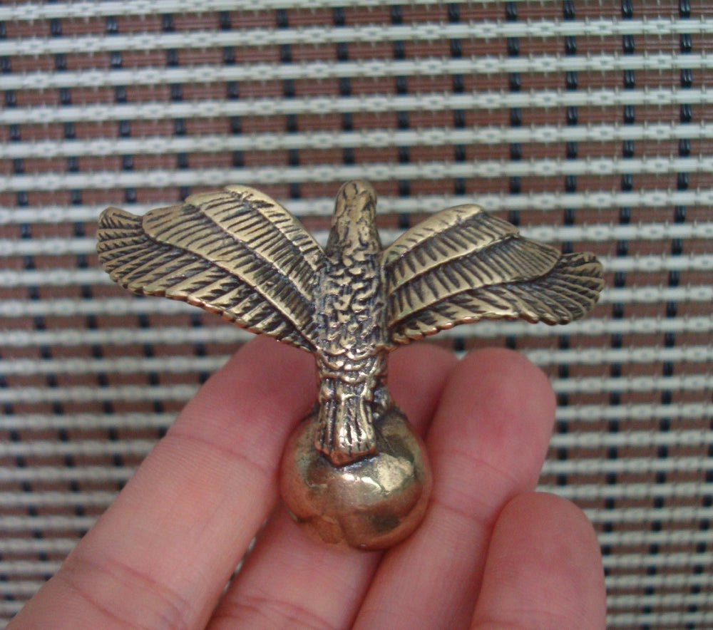 Solid Brass Eagle Holding Balll Figurine Bird Vintage Style Statue for Home Decor