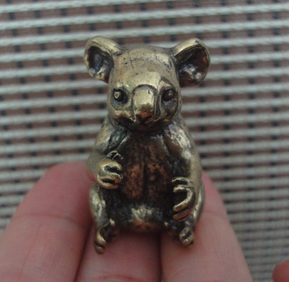 Solid Brass Small Koala Figurine Vintage Style Statue for Home Garden Decor