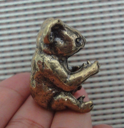 Solid Brass Small Koala Figurine Vintage Style Statue for Home Garden Decor