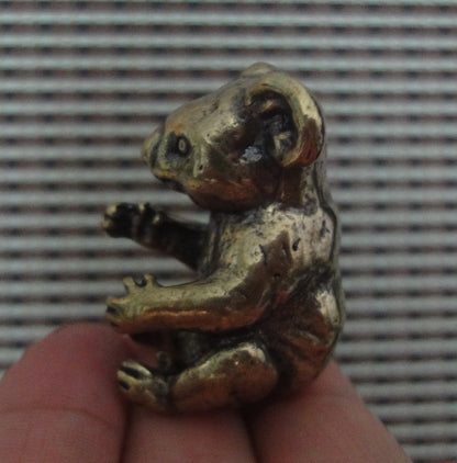 Solid Brass Small Koala Figurine Vintage Style Statue for Home Garden Decor