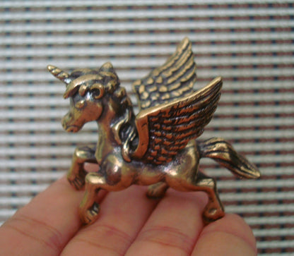 Solid Brass Flying Horse Pegasus Figurine Vintage Style Statue for Home Decor