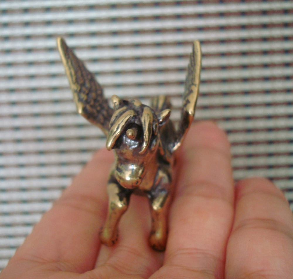 Solid Brass Flying Horse Pegasus Figurine Vintage Style Statue for Home Decor