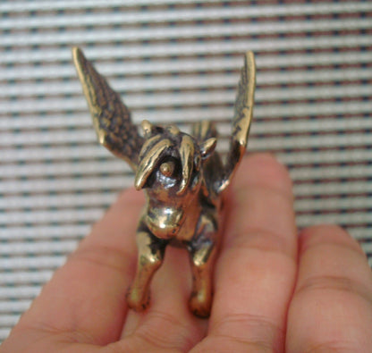 Solid Brass Flying Horse Pegasus Figurine Vintage Style Statue for Home Decor
