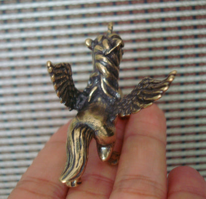 Solid Brass Flying Horse Pegasus Figurine Vintage Style Statue for Home Decor