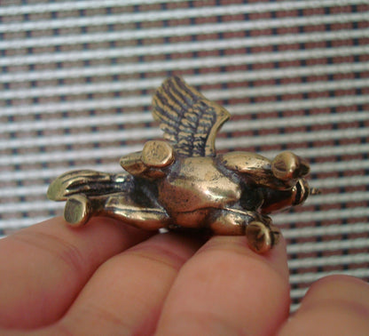 Solid Brass Flying Horse Pegasus Figurine Vintage Style Statue for Home Decor