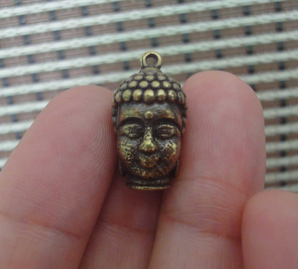 Vintage Brass Mini Buddha Head Pendant
