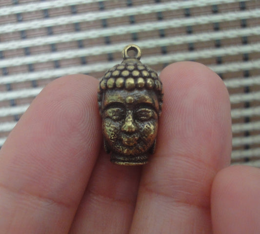 Vintage Brass Mini Buddha Head Pendant