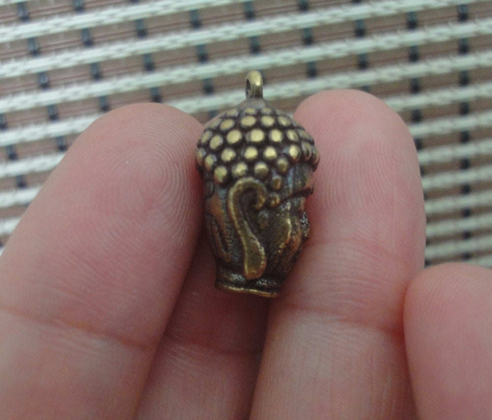 Vintage Brass Mini Buddha Head Pendant