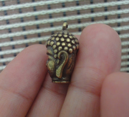 Vintage Brass Mini Buddha Head Pendant