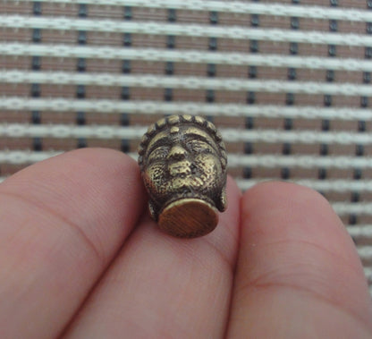 Vintage Brass Mini Buddha Head Pendant