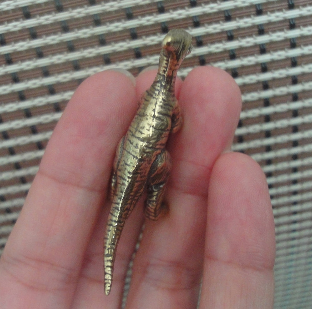 Brass Single Horn Dinosaur Figurine: Vintage Style Home Decor Statue