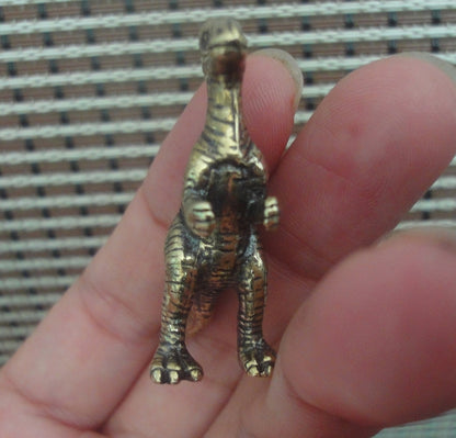 Brass Single Horn Dinosaur Figurine: Vintage Style Home Decor Statue