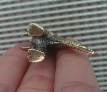 Brass Single Horn Dinosaur Figurine: Vintage Style Home Decor Statue