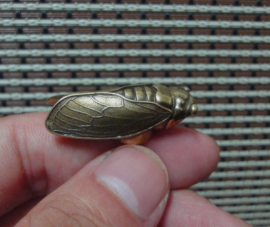 Brass Pure Copper Cicada Figurine Statue for Home Garden Decor