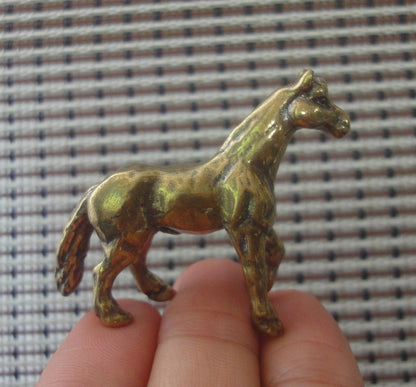 Solid Brass Zodiac Horse Statue Vintage Style Tea Pet Figurine for Study Decor