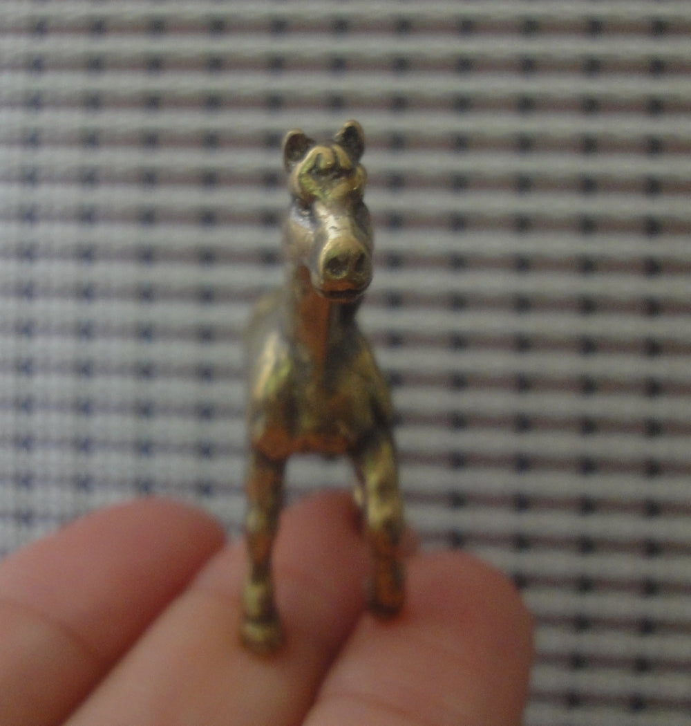 Solid Brass Zodiac Horse Statue Vintage Style Tea Pet Figurine for Study Decor