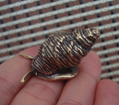 Vintage Style Solid Brass Shy Snail Figurine Statue for Home Garden Decor