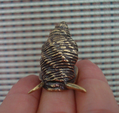 Vintage Style Solid Brass Shy Snail Figurine Statue for Home Garden Decor