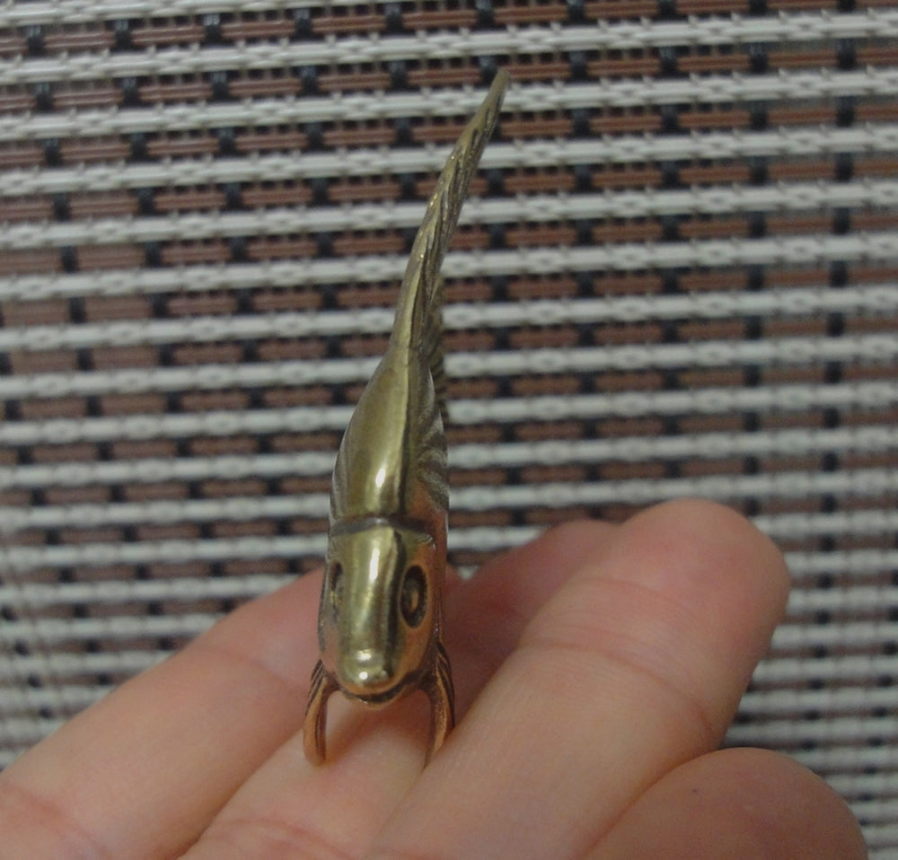 Vintage Brass Graceful Angelfish Figurine Ornament Special Gifts for Yourself