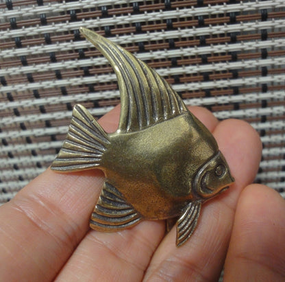Vintage Brass Graceful Angelfish Figurine Ornament Special Gifts for Yourself