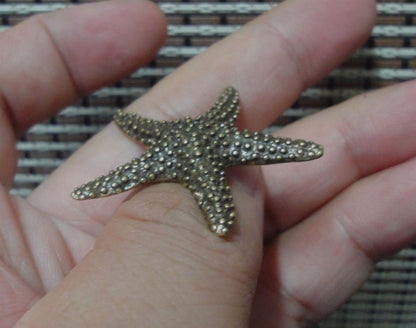 Vintage Style Brass Starfish Figurine: Copper Sea Animal Statue