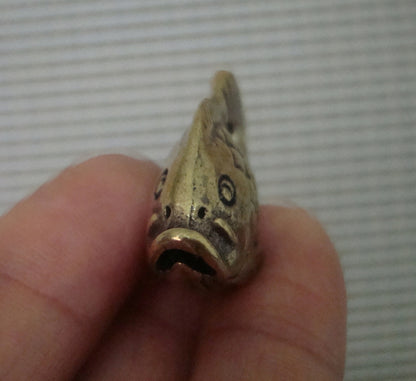 Solid Brass Koi Fish Charm Pendant Vintage Style Statue Ornament