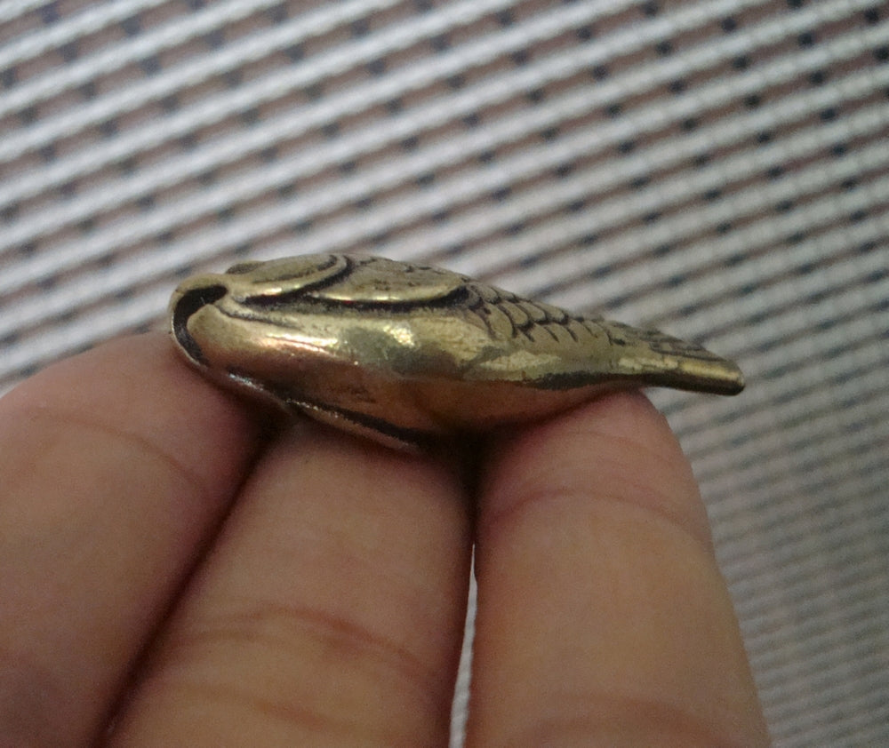 Solid Brass Koi Fish Charm Pendant Vintage Style Statue Ornament