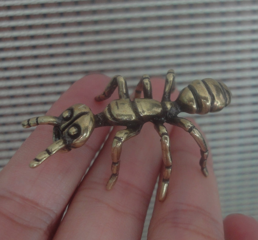 Solid Brass Large Ant Figurine Vintage Style Statue for Home Garden Decor