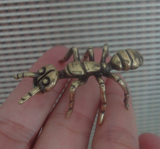 Solid Brass Large Ant Figurine Vintage Style Statue for Home Garden Decor