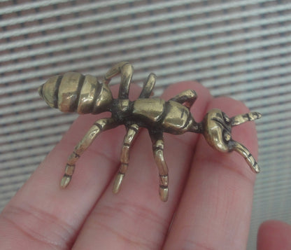 Solid Brass Large Ant Figurine Vintage Style Statue for Home Garden Decor