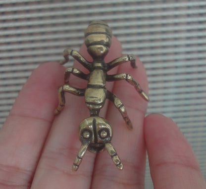 Solid Brass Large Ant Figurine Vintage Style Statue for Home Garden Decor
