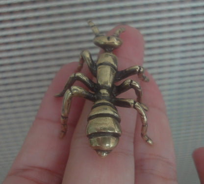 Solid Brass Large Ant Figurine Vintage Style Statue for Home Garden Decor