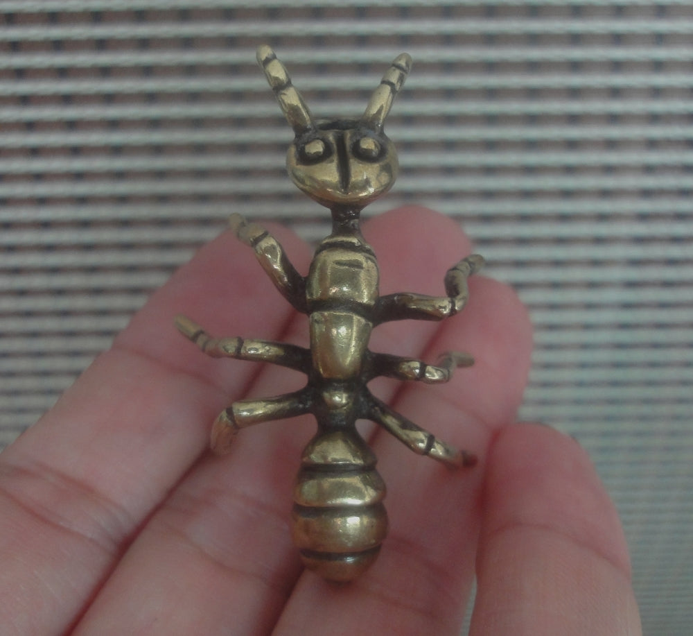 Solid Brass Large Ant Figurine Vintage Style Statue for Home Garden Decor