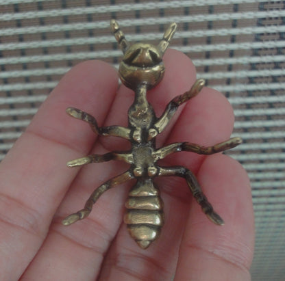 Solid Brass Large Ant Figurine Vintage Style Statue for Home Garden Decor