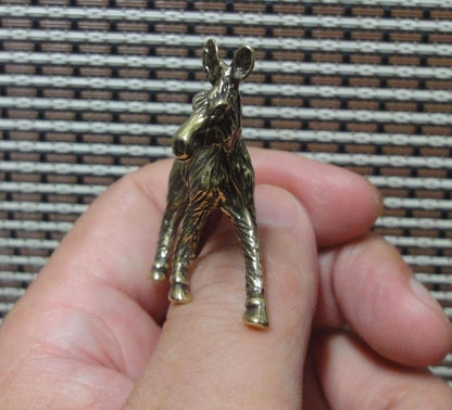 Artisan Brass Donkey Figurine - Handcrafted Rustic Decor for Home & Office