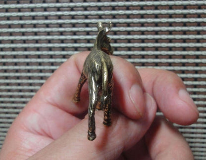 Artisan Brass Donkey Figurine - Handcrafted Rustic Decor for Home & Office