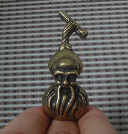Vintage Style Brass Gourd Immortal Pendant for Home Decor