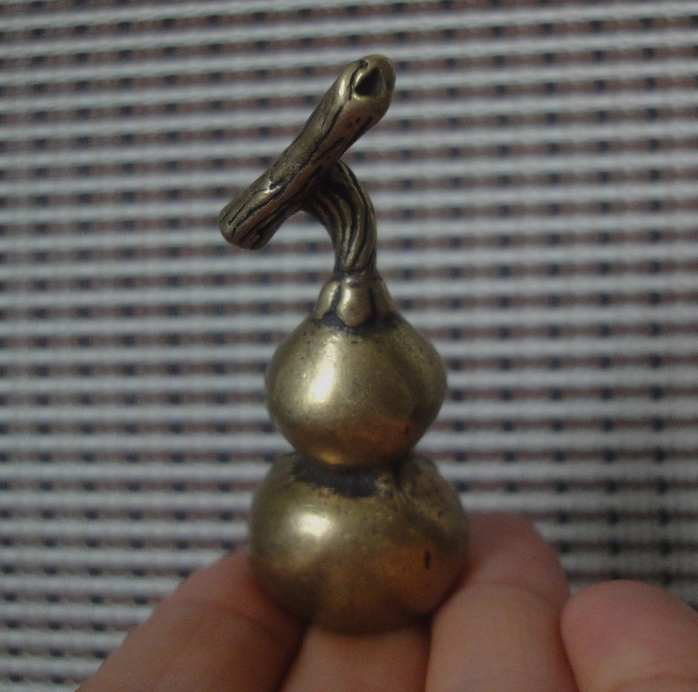 Vintage Style Brass Gourd Immortal Pendant for Home Decor