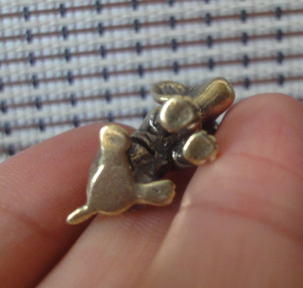 Vintage Brass Cute Puppy Dog Figurine Chihuahua Ornament