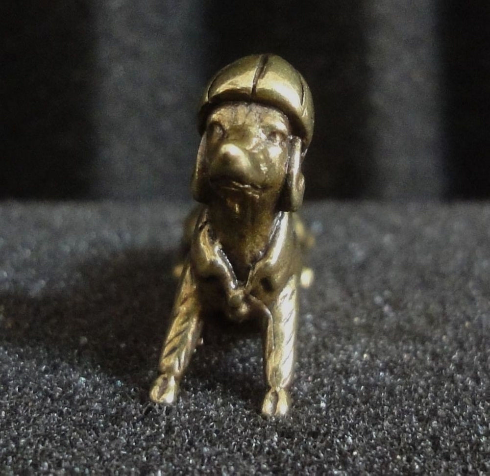 Vintage Style Brass Mini Dachshund Statue: Dog Sculpture