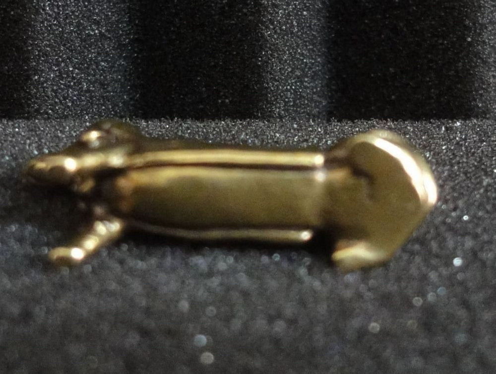 Vintage Style Brass Mini Dachshund Statue: Dog Sculpture