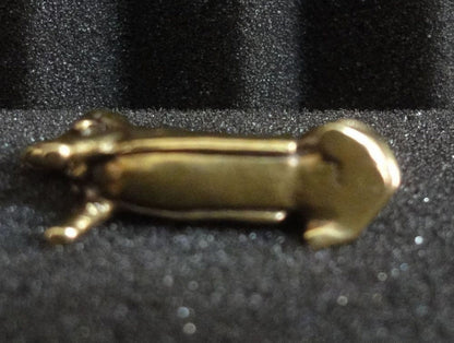 Vintage Style Brass Mini Dachshund Statue: Dog Sculpture