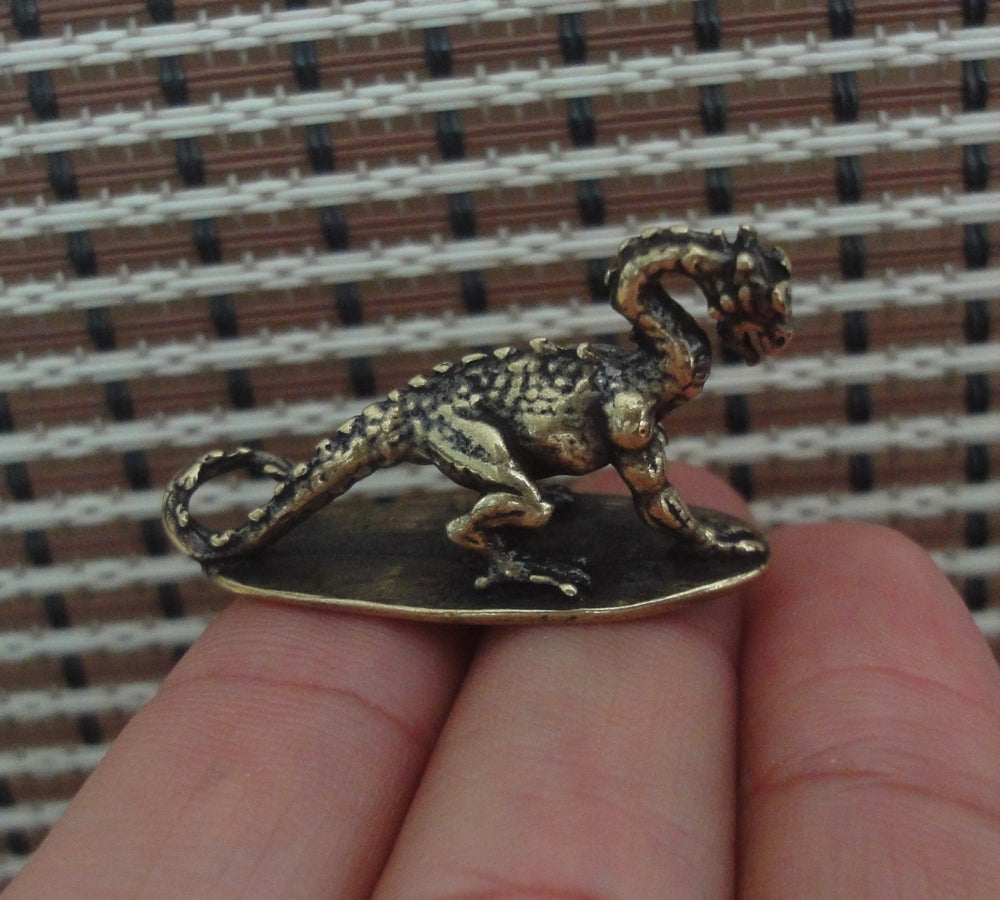 Vintage Brass Mythical Dragon Figurine Ornament