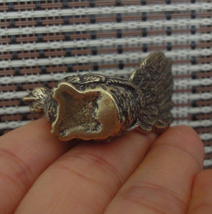 Vintage Style Solid Brass Peacock Statue Opening Wings Bird  for Home Decor