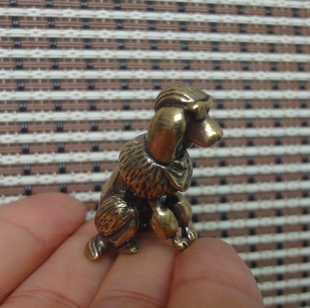 Vintage Style Solid Brass Poodle Figurine Dog Satue Home Decor Toy Gift