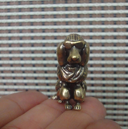 Vintage Style Solid Brass Poodle Figurine Dog Satue Home Decor Toy Gift