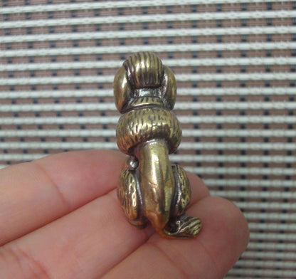 Vintage Style Solid Brass Poodle Figurine Dog Satue Home Decor Toy Gift