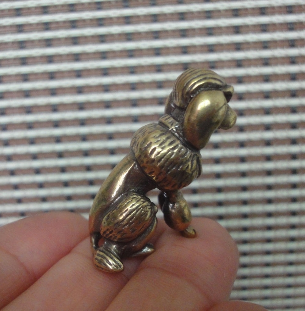 Vintage Style Solid Brass Poodle Figurine Dog Satue Home Decor Toy Gift